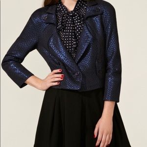 Z Spoke by Zac Posen brocade jacket coat 2 XS NEW